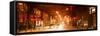 Street Scenes and Urban Night Panoramic Landscape in Winter under the Snow-Philippe Hugonnard-Framed Stretched Canvas