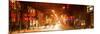 Street Scenes and Urban Night Panoramic Landscape in Winter under the Snow-Philippe Hugonnard-Mounted Photographic Print