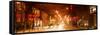 Street Scenes and Urban Night Panoramic Landscape in Winter under the Snow-Philippe Hugonnard-Framed Stretched Canvas