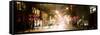 Street Scenes and Urban Night Panoramic Landscape in Winter under the Snow-Philippe Hugonnard-Framed Stretched Canvas