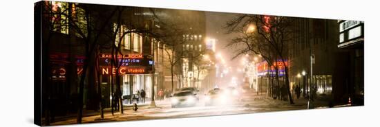 Street Scenes and Urban Night Panoramic Landscape in Winter under the Snow-Philippe Hugonnard-Stretched Canvas