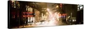 Street Scenes and Urban Night Panoramic Landscape in Winter under the Snow-Philippe Hugonnard-Stretched Canvas