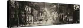 Street Scenes and Urban Night Panoramic Landscape in Winter under the Snow-Philippe Hugonnard-Stretched Canvas