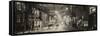 Street Scenes and Urban Night Panoramic Landscape in Winter under the Snow-Philippe Hugonnard-Framed Stretched Canvas