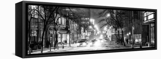 Street Scenes and Urban Night Panoramic Landscape in Winter under the Snow-Philippe Hugonnard-Framed Stretched Canvas