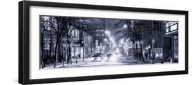 Street Scenes and Urban Night Panoramic Landscape in Winter under the Snow-Philippe Hugonnard-Framed Photographic Print