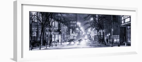 Street Scenes and Urban Night Panoramic Landscape in Winter under the Snow-Philippe Hugonnard-Framed Photographic Print