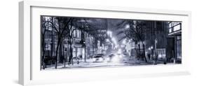 Street Scenes and Urban Night Panoramic Landscape in Winter under the Snow-Philippe Hugonnard-Framed Photographic Print