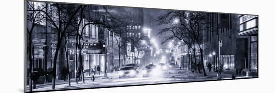 Street Scenes and Urban Night Panoramic Landscape in Winter under the Snow-Philippe Hugonnard-Mounted Photographic Print