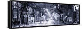 Street Scenes and Urban Night Panoramic Landscape in Winter under the Snow-Philippe Hugonnard-Framed Stretched Canvas
