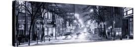 Street Scenes and Urban Night Panoramic Landscape in Winter under the Snow-Philippe Hugonnard-Stretched Canvas