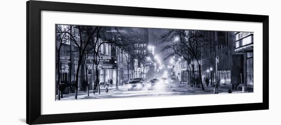 Street Scenes and Urban Night Panoramic Landscape in Winter under the Snow-Philippe Hugonnard-Framed Photographic Print