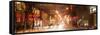 Street Scenes and Urban Night Panoramic Landscape in Winter under the Snow-Philippe Hugonnard-Framed Stretched Canvas