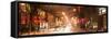 Street Scenes and Urban Night Panoramic Landscape in Winter under the Snow-Philippe Hugonnard-Framed Stretched Canvas
