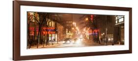 Street Scenes and Urban Night Panoramic Landscape in Winter under the Snow-Philippe Hugonnard-Framed Photographic Print