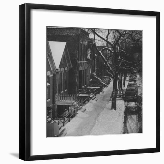 Street Scenes in the Slum Area of Chicago, Showing Tenement Houses and Dilapidated Buildings-null-Framed Photographic Print