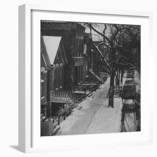 Street Scenes in the Slum Area of Chicago, Showing Tenement Houses and Dilapidated Buildings-null-Framed Photographic Print