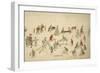 Street Scenes in Times of Peace (Taiping Fenghui Tu), Yuan Dynasty (1279-1368), 14th Century-Zhu Yu-Framed Giclee Print