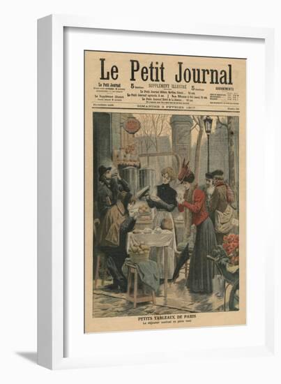 Street Scenes of Paris, Breakfast in Open Air-French School-Framed Giclee Print