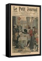 Street Scenes of Paris, Breakfast in Open Air-French School-Framed Stretched Canvas