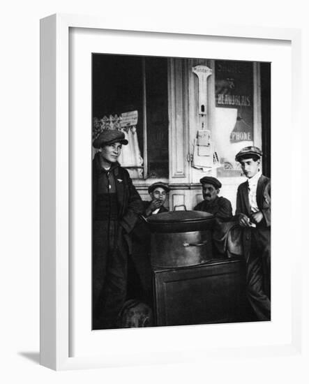 Street Sellers of Roasted Chestnuts, Paris, 1931-Ernest Flammarion-Framed Giclee Print