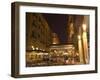 Street Side Cafe Area, Place d'Etoile (Nejmeh Square) at Night, Downtown, Beirut, Lebanon-Christian Kober-Framed Photographic Print