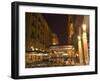 Street Side Cafe Area, Place d'Etoile (Nejmeh Square) at Night, Downtown, Beirut, Lebanon-Christian Kober-Framed Photographic Print