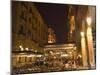 Street Side Cafe Area, Place d'Etoile (Nejmeh Square) at Night, Downtown, Beirut, Lebanon-Christian Kober-Mounted Photographic Print