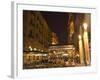 Street Side Cafe Area, Place d'Etoile (Nejmeh Square) at Night, Downtown, Beirut, Lebanon-Christian Kober-Framed Photographic Print