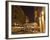 Street Side Cafe Area, Place d'Etoile (Nejmeh Square) at Night, Downtown, Beirut, Lebanon-Christian Kober-Framed Photographic Print