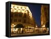 Street Side Cafe Area, Place d'Etoile (Nejmeh Square) at Night, Downtown, Beirut, Lebanon-Christian Kober-Framed Stretched Canvas