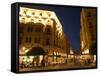 Street Side Cafe Area, Place d'Etoile (Nejmeh Square) at Night, Downtown, Beirut, Lebanon-Christian Kober-Framed Stretched Canvas