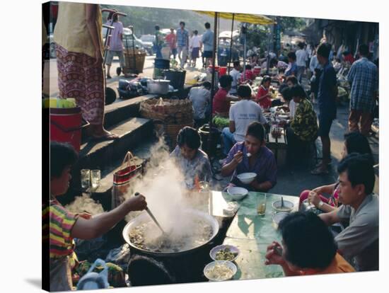 Street Side Restaurant, Bangkok, Thailand-John Henry Claude Wilson-Stretched Canvas