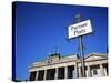 Street Sign and Brandenburg Gate, Berlin, Germany-Hans Peter Merten-Stretched Canvas