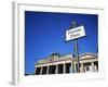 Street Sign and Brandenburg Gate, Berlin, Germany-Hans Peter Merten-Framed Photographic Print