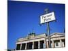 Street Sign and Brandenburg Gate, Berlin, Germany-Hans Peter Merten-Mounted Photographic Print