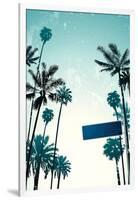 Street Sign and Palms-Lantern Press-Framed Art Print