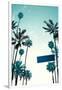 Street Sign and Palms-Lantern Press-Framed Art Print