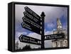 Street Sign, City of Cardiff, Glamorgan, Wales, United Kingdom-Duncan Maxwell-Framed Stretched Canvas