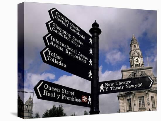 Street Sign, City of Cardiff, Glamorgan, Wales, United Kingdom-Duncan Maxwell-Stretched Canvas