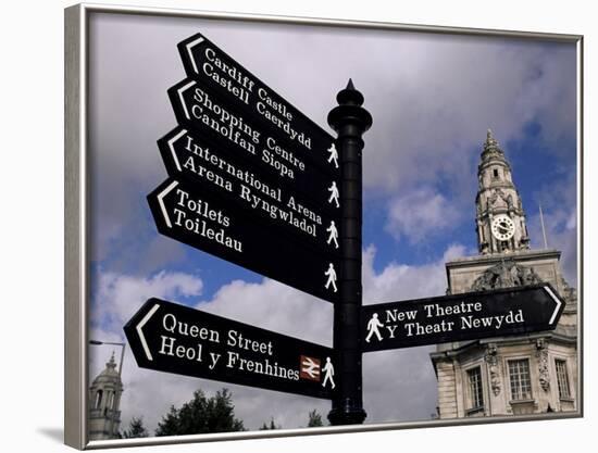 Street Sign, City of Cardiff, Glamorgan, Wales, United Kingdom-Duncan Maxwell-Framed Photographic Print
