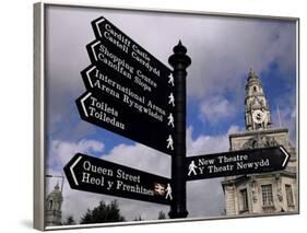 Street Sign, City of Cardiff, Glamorgan, Wales, United Kingdom-Duncan Maxwell-Framed Photographic Print