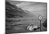Street Sign Dead Sea Israel B/W-null-Mounted Poster