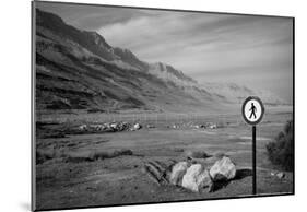 Street Sign Dead Sea Israel B/W-null-Mounted Poster