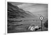 Street Sign Dead Sea Israel B/W-null-Framed Photo