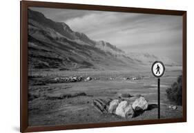 Street Sign Dead Sea Israel B/W-null-Framed Photo