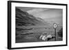 Street Sign Dead Sea Israel B/W-null-Framed Photo