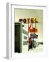 Street Sign for Hotel and Motel in America-Salvatore Elia-Framed Photographic Print