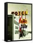 Street Sign for Hotel and Motel in America-Salvatore Elia-Framed Stretched Canvas