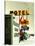 Street Sign for Hotel and Motel in America-Salvatore Elia-Stretched Canvas